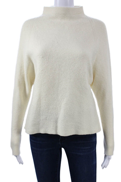 Theory Unisex Pullover Beige Mock Neck Cashmere Wool Blend Size S