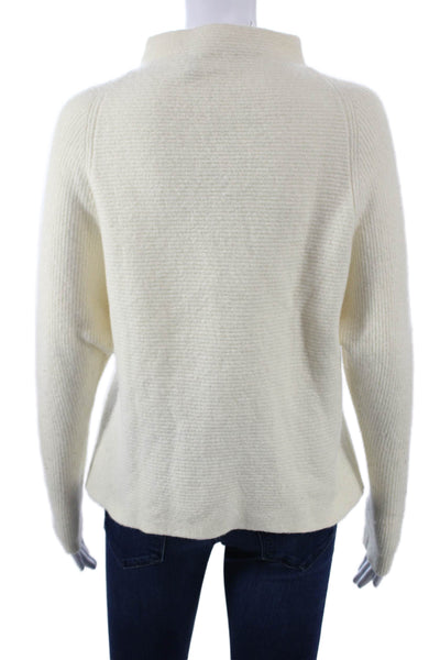 Theory Unisex Pullover Beige Mock Neck Cashmere Wool Blend Size S