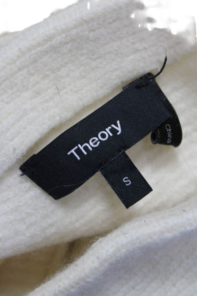 Theory Unisex Pullover Beige Mock Neck Cashmere Wool Blend Size S