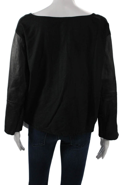 Artists And Revolutionaries Women Black Cotton Long Sleeve Top Crew Size S