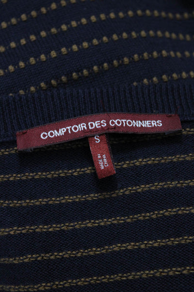 Comptoir Des Cotonniers Unisex Pullover Dark Blue Striped Size S