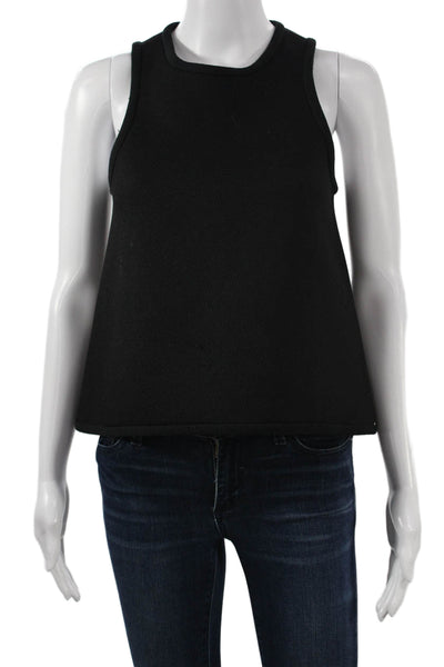 Cynthia Rowley Womens Black Sleeveless Basic Tank Crew Neck Size XS
