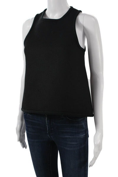 Cynthia Rowley Womens Black Sleeveless Basic Tank Crew Neck Size XS