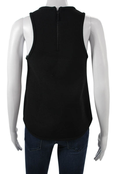 Cynthia Rowley Womens Black Sleeveless Basic Tank Crew Neck Size XS