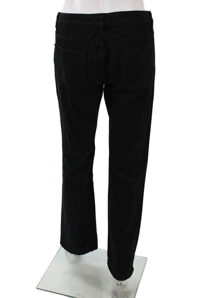 Carmar Womens Straight Jeans Black Button Low Rise 100% Cotton Size 27