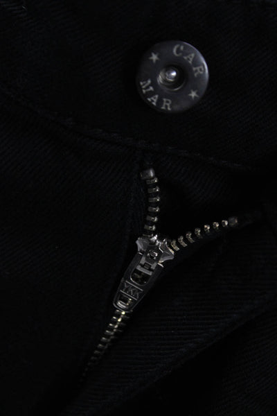 Carmar Womens Straight Jeans Black Button Low Rise 100% Cotton Size 27