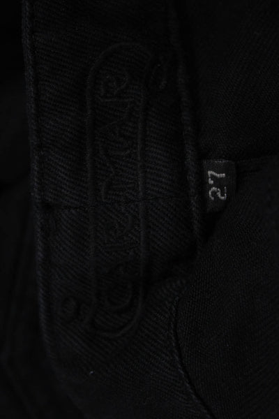 Carmar Womens Straight Jeans Black Button Low Rise 100% Cotton Size 27