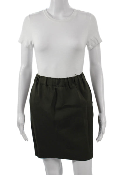 J Brand Womens Short Straight Pencil Skirt Green Polyester Size S