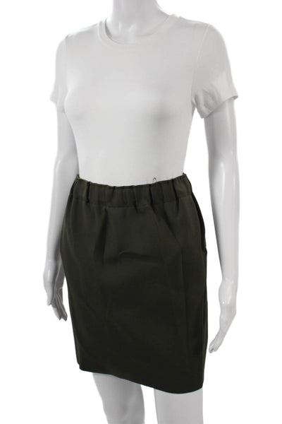 J Brand Womens Short Straight Pencil Skirt Green Polyester Size S
