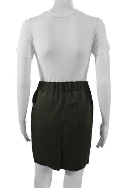 J Brand Womens Short Straight Pencil Skirt Green Polyester Size S
