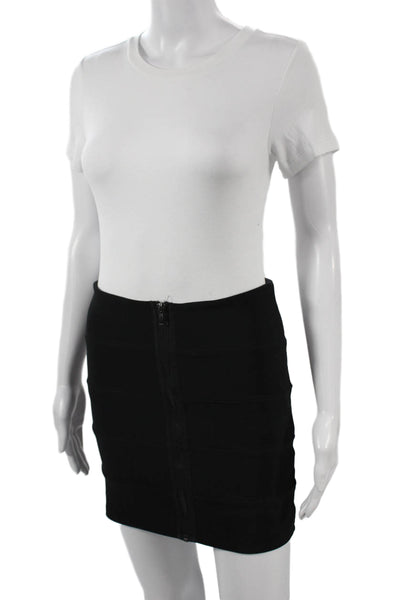 Millau Womens Bandage Mini Skirt Black Cotton Size S