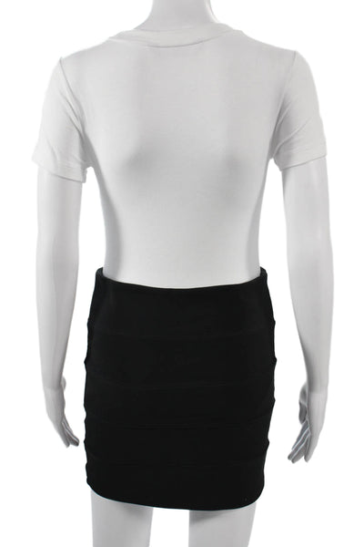 Millau Womens Bandage Mini Skirt Black Cotton Size S
