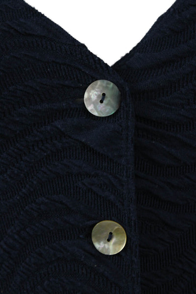 Courage.b Women Sweater Dress Dark Blue V Neck Long Sleeve Knee Length Size M
