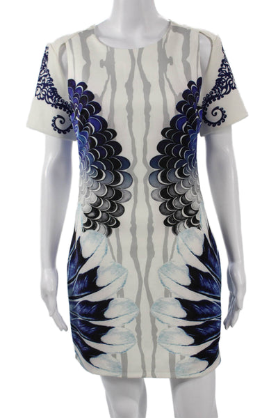 Saints + Secrets Women Shift Mini Dress White Bird Graphic Size 10