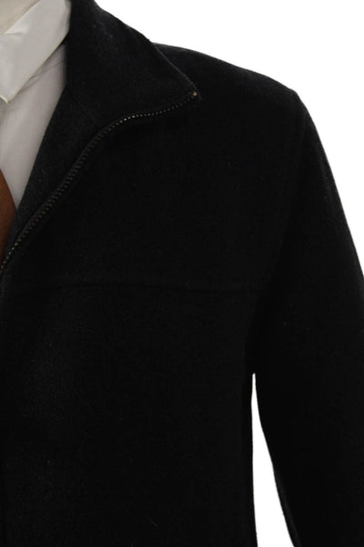 Marc New York Mens Jacket Black Collared Zip Long Sleeve Solid Fall Size S