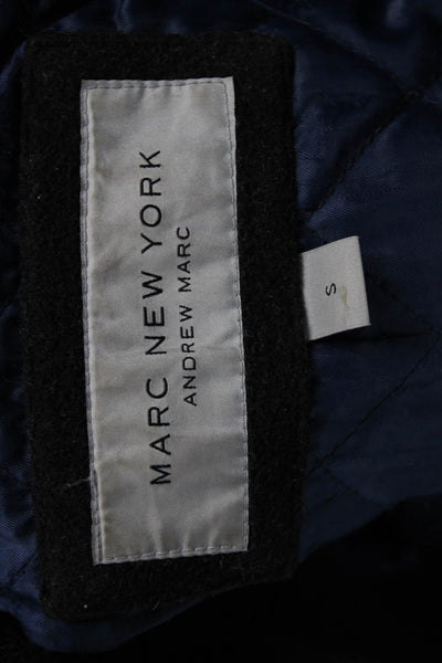 Marc New York Mens Jacket Black Collared Zip Long Sleeve Solid Fall Size S