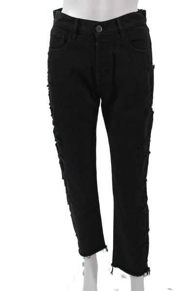 3x1 NYC Womens Ankle Cropped Straight High Rise Black Jeans Size 24