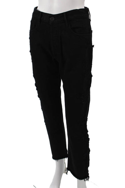 3x1 NYC Womens Ankle Cropped Straight High Rise Black Jeans Size 24