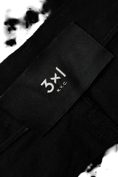 3x1 NYC Womens Ankle Cropped Straight High Rise Black Jeans Size 24