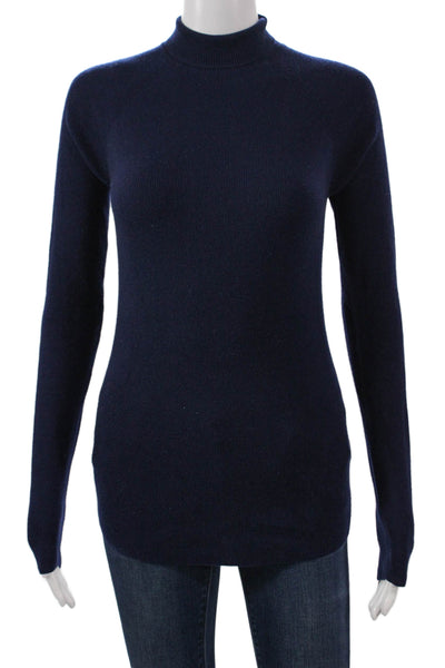 Zara Knit Unisex Dark Blue Acrylic Mock Neck Pullover Sweater Size M