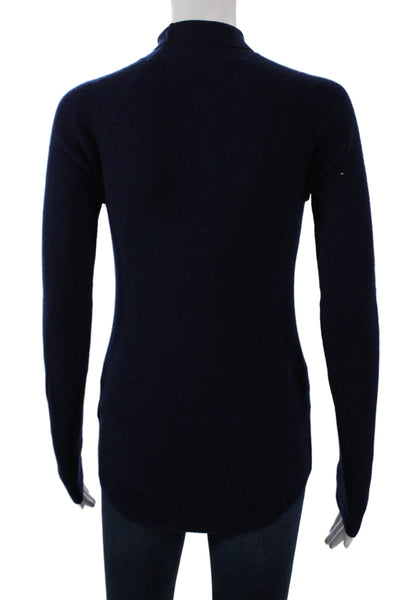 Zara Knit Unisex Dark Blue Acrylic Mock Neck Pullover Sweater Size M