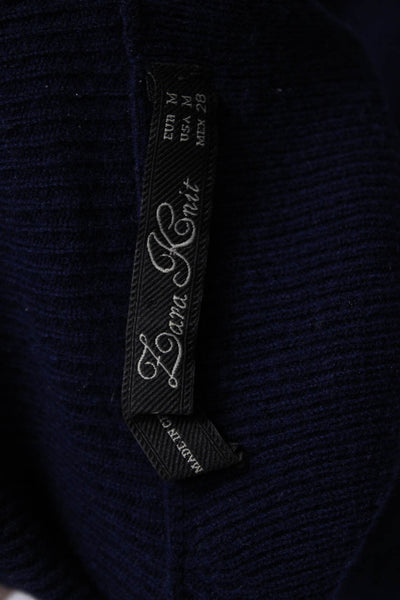 Zara Knit Unisex Dark Blue Acrylic Mock Neck Pullover Sweater Size M