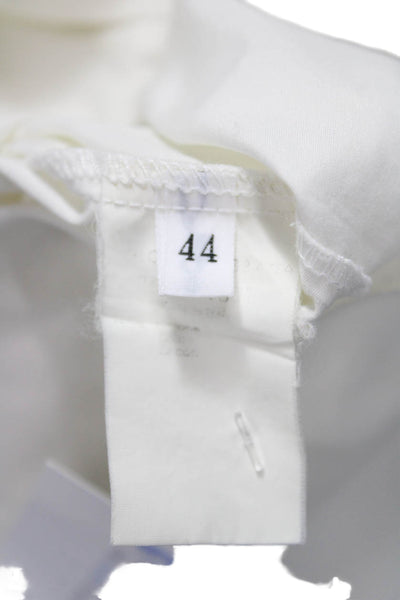 Hache Womens Tunic White Cotton Mock Neck Long Sleeve Size 42