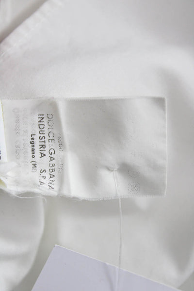 Hache Womens Tunic White Cotton Mock Neck Long Sleeve Size 42