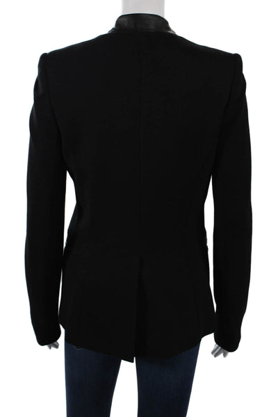 Bailey 44 Women Designer Black Polyester V-Neck Blazer Long Sleeve Size M
