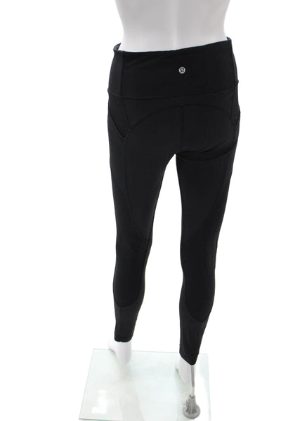 Lululemon Womens Ankle Leggings Black Polyester Blend Size 8