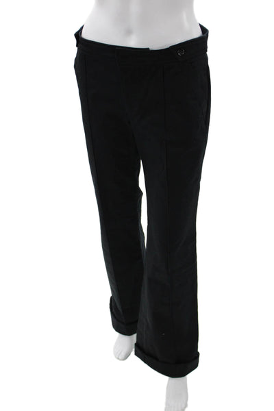 Balenciaga Womens Black Dress Pants Button Cotton Stretch Size 40