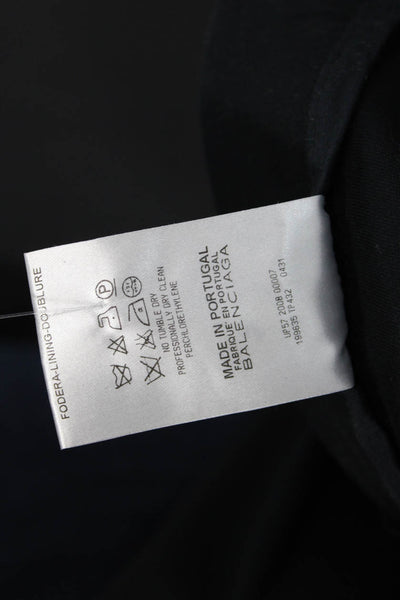 Balenciaga Womens Black Dress Pants Button Cotton Stretch Size 40