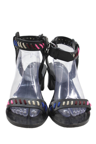 Isabel Marant Womens Leather Ankle Strap Slingbacks Sandals Black Size 41 11