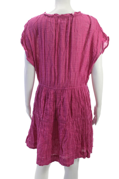 A Piece Apart Womens Pink Shift Sundress Knee Length Organic Cotton Size L