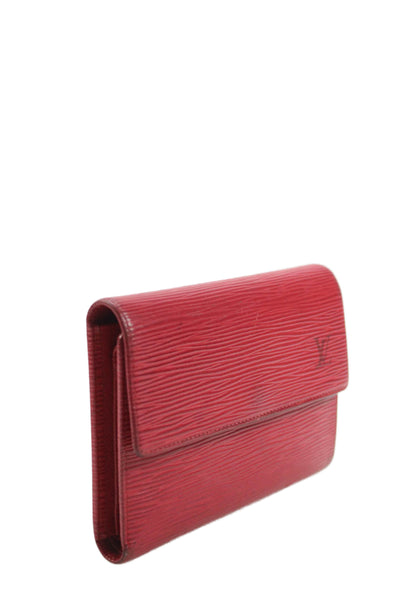 Louis Vuitton Womens Epi Leather Gold Tone Sarah Wallet Red