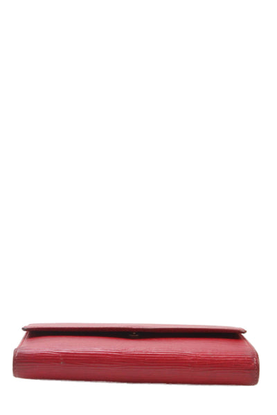 Louis Vuitton Womens Epi Leather Gold Tone Sarah Wallet Red