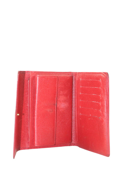 Louis Vuitton Womens Epi Leather Gold Tone Sarah Wallet Red