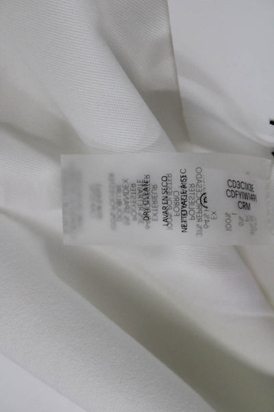 Calvin Klein Women White V-Neck Long Sleeve Jacket Dress Buckle Waist Size 4