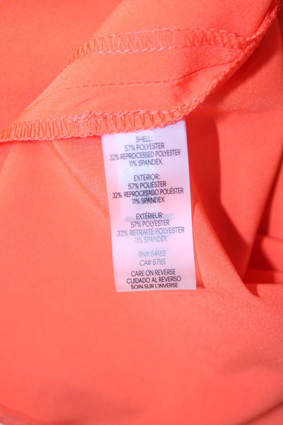 Calvin Klein Womens Fit & Flare Dress Orange Short Sleeve Tie Round Neck Size 4