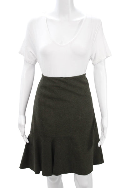 Elie Tahari Women A-Line Flare Green Skirt Size 12