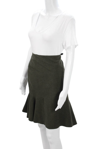 Elie Tahari Women A-Line Flare Green Skirt Size 12