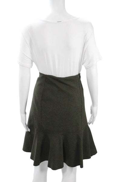 Elie Tahari Women A-Line Flare Green Skirt Size 12