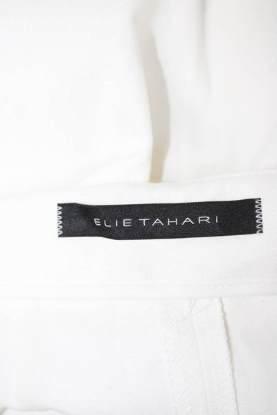 Elie Tahari Women Dress Pants White Zip 29 Inseam Size 6
