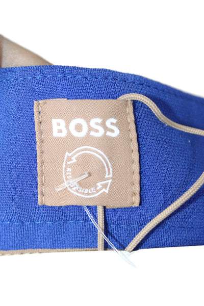 BOSS Womens Paperbag Ankle Cropped Dress Pants Blue Triacetate Buckle Size 6