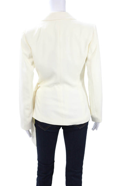 Marella Unisex Beige Collared Tie Blazer Long Sleeve Polyester Designer Size 4