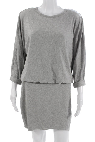 Bailey 44 Womens Gray Shift T Shirt Dress 3/4 Sleeve Crew Neck Modal Size M