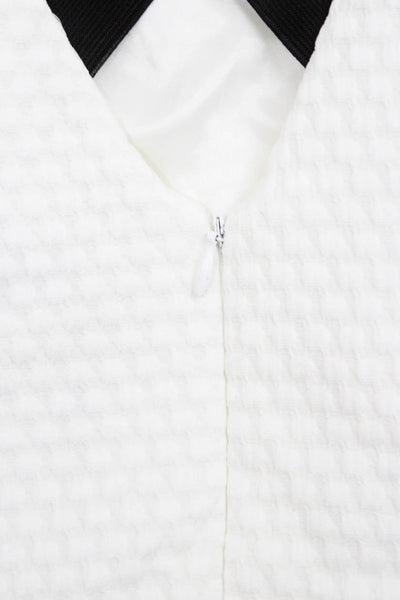 David Charles Girls Sleeveless Cross Strap Back Shift Dress White Black Size 14