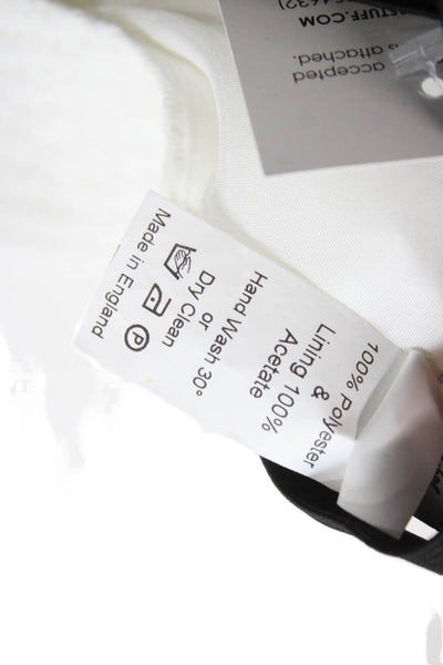 David Charles Girls Sleeveless Cross Strap Back Shift Dress White Black Size 14