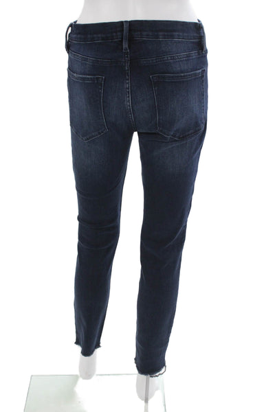 Frame Womens Skinny Ankle Jeans Dark Blue Button Closure Size 30