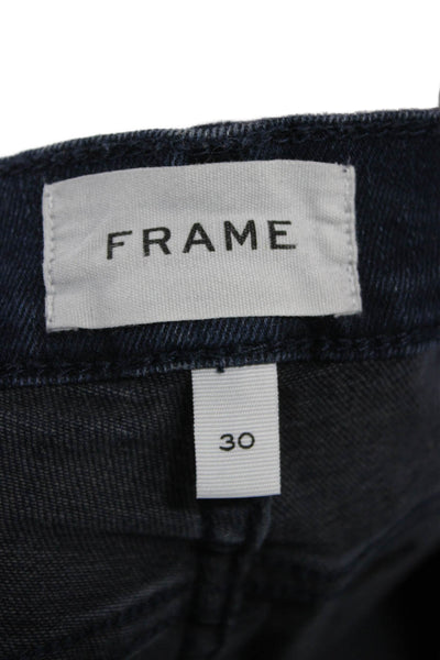 Frame Womens Skinny Ankle Jeans Dark Blue Button Closure Size 30